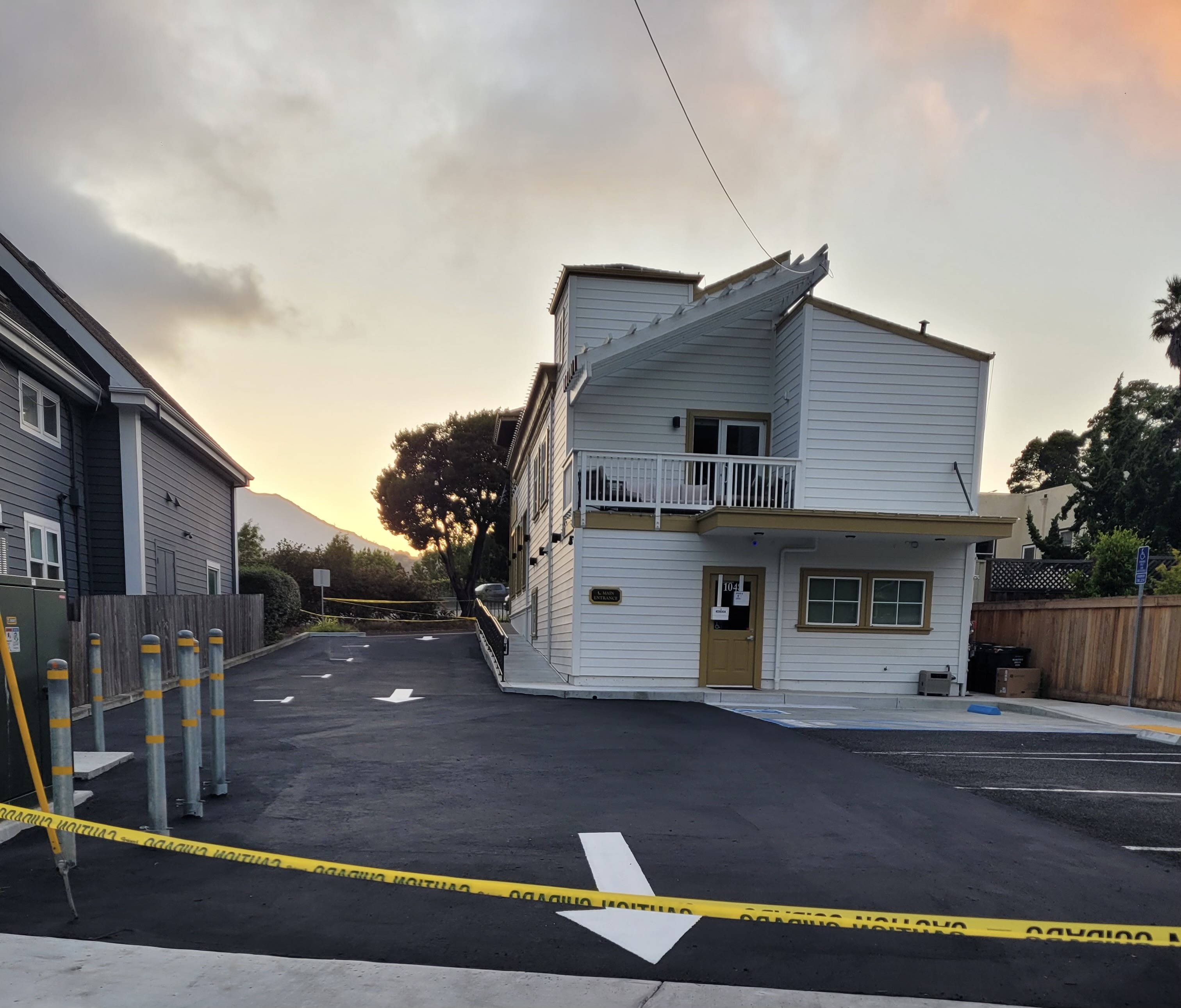 Commercial seal coating and striping work after completion